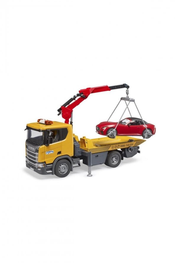 BRUDER SCANIA 560R ÇEKİCİ VE ROADSTER ARABA 03552