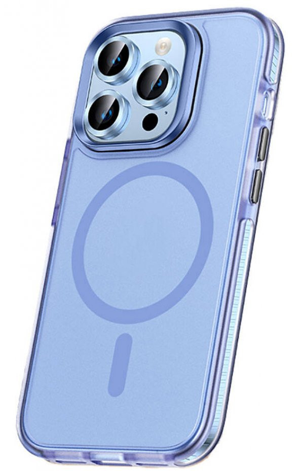 Apple iPhone 15 Pro Max Kılıf Airbag Magsafe Wireless Şarj Lens Koruyuculu Klaptika Kapak - 3