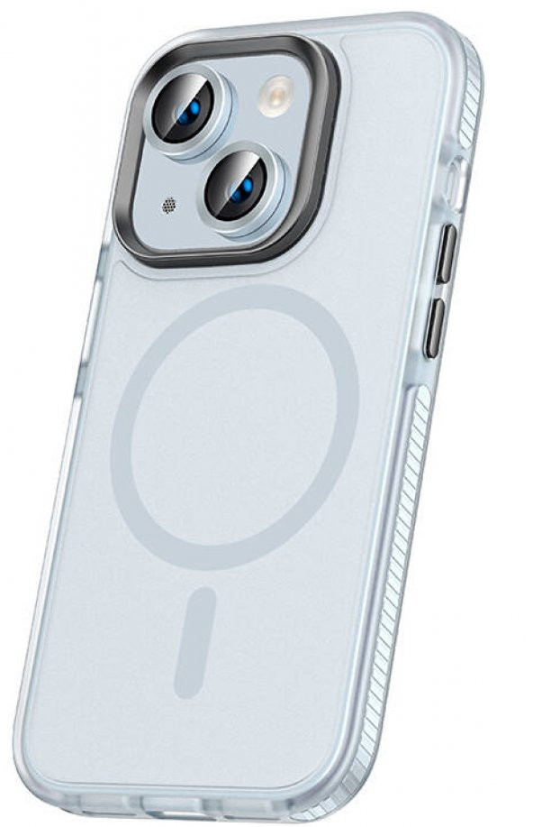 Apple iPhone 15 Kılıf Airbag Magsafe Wireless Şarj Lens Koruyuculu Klaptika Kapak - 3