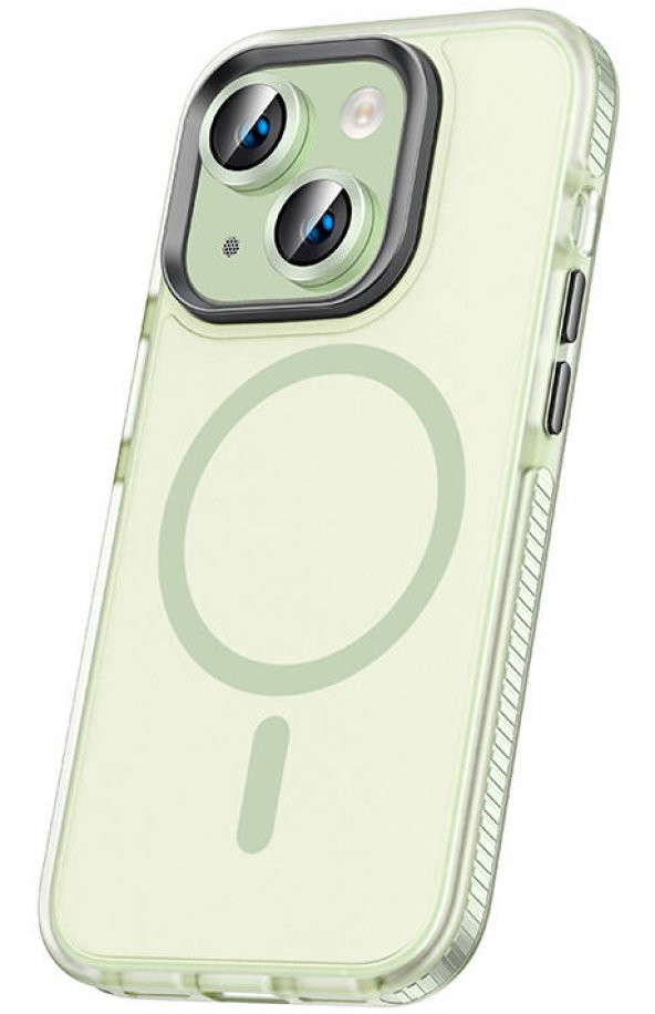 Apple iPhone 15 Kılıf Airbag Magsafe Wireless Şarj Lens Koruyuculu Klaptika Kapak - 4