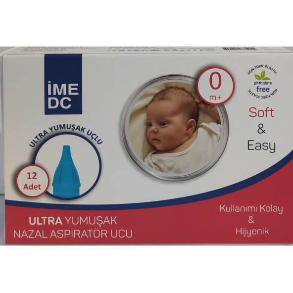 İME DC ULTRA YUMUŞAK UÇLU 12 ADET NAZAL BURUN YEDEK ASPİRATÖR UCU 0 AY - 2