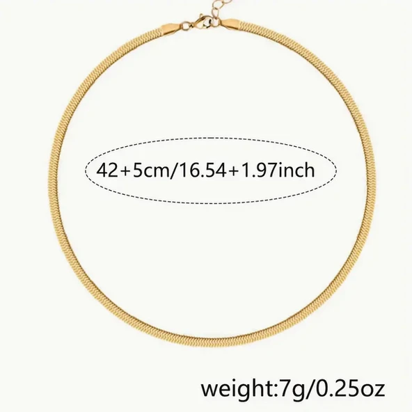 Minimal Şıklık: İtalyan Model Parlak Altın Renk Uzun Zincir Çelik Kadın Kolyesi - ?? - Resim 5