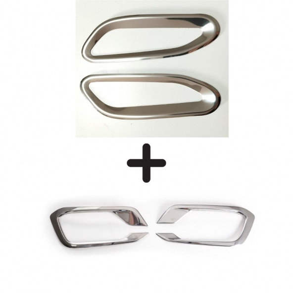 Fiat Egea Krom Sinyal Çerçevesi + Sis Çerçevesi 2020 Üzeri Paslanmaz Çelik ürün görseli