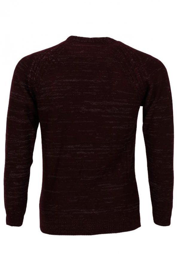 Erkek Kazak Sıfır Yaka Bordo RAR01114 - 4