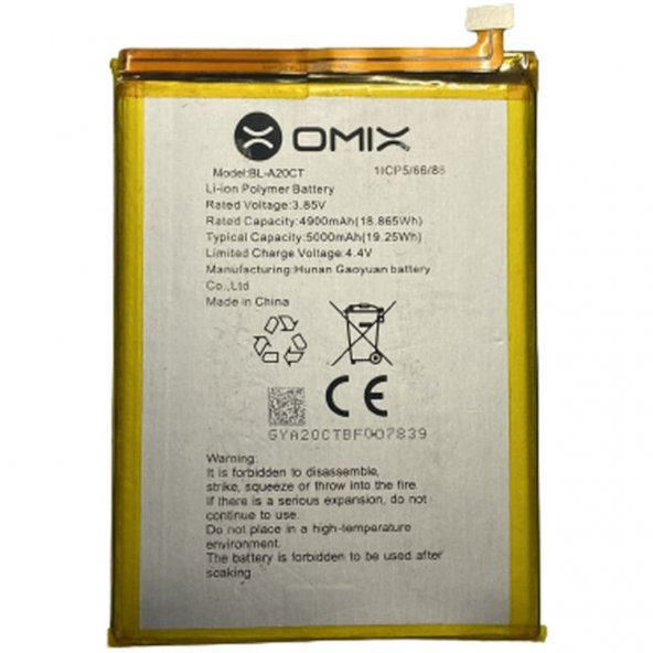 Omix X400 Pil Batarya 5000 Mah Bl-a20ct