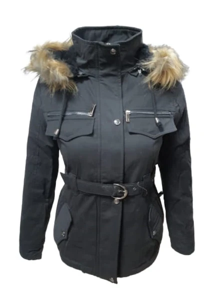 Tmberline Tb3435 Kadın Gabardin Kapüşonu Kürklü Kısa Boy Mont ürün görseli 1