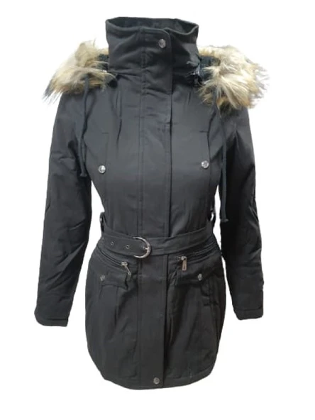 Tmberline Tb3438 Kadın Gabardin Kapüşonlu İçi Kürklü Mont - Resim 4