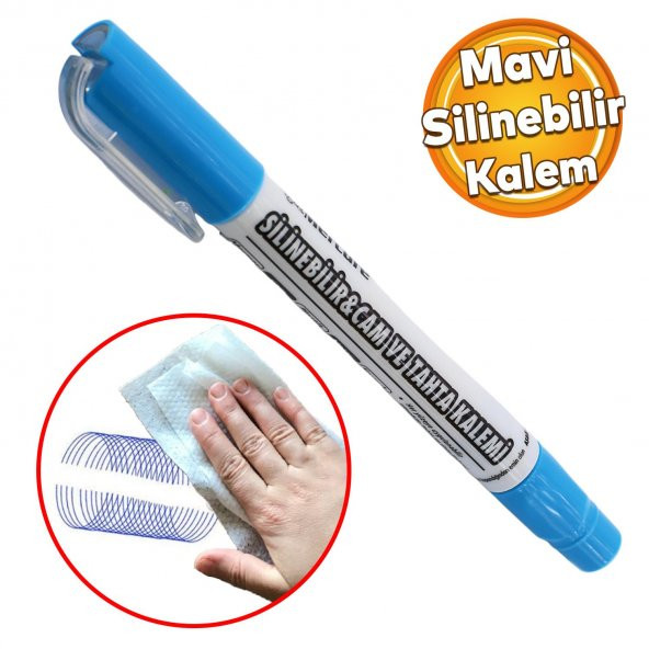 Silinebilir Tebeşir İşaretleyici Mercure Mavi Kalem Metal Plastik Cam Ahşap Yüzey Yağlı Boya Uç