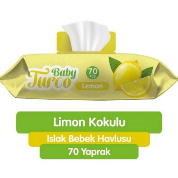 Baby Turco Limon Kokulu Islak Mendil 70 Adet