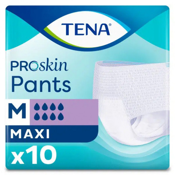 TENA ProSkin Pants Maxi Emici Külot, Orta Boy (M), 8 Damla, 10lu Paket