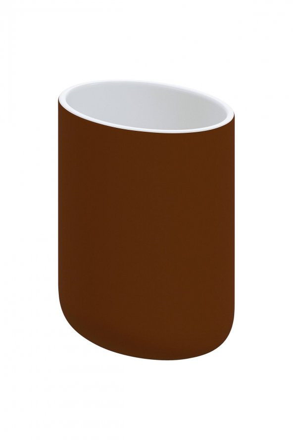 4 Lü Banyo Seti Kahverengi Ekoln Banyo Seti, Sıvı Sabunluk, Diş Fırçalık, Katı Sabunluk, Tuvalet Fırçası Stoneware - 3