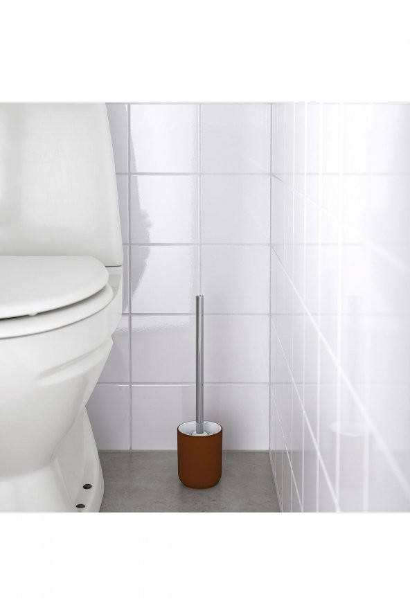 4 Lü Banyo Seti Kahverengi Ekoln Banyo Seti, Sıvı Sabunluk, Diş Fırçalık, Katı Sabunluk, Tuvalet Fırçası Stoneware - 6