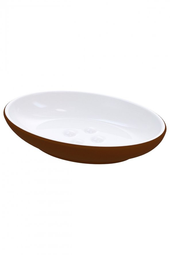 4 Lü Banyo Seti Kahverengi Ekoln Banyo Seti, Sıvı Sabunluk, Diş Fırçalık, Katı Sabunluk, Tuvalet Fırçası Stoneware - 5