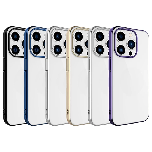 iPhone 15 Pro Kılıf Sert PC Renkli Çerçeveli Riksos Kılıf - Resim 8