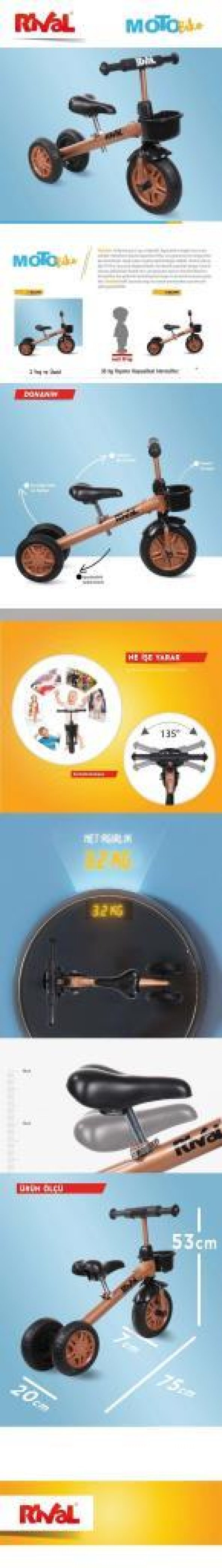 Rival RV601 Moto Bike Denge Bisikleti Denge Oyunu Siyah - 8