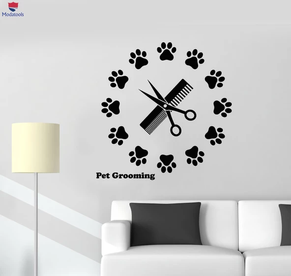 Cam Dekorasyon Duvar Sticker Pet Shop Tımar Hayvan Pençe Baskı Desenleri Çıkartmalar ürün görseli