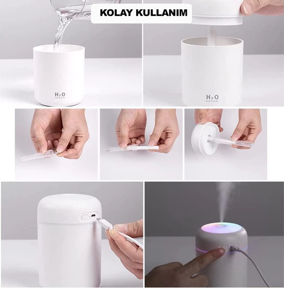 Robeve 300 ml Ultrasonik Hava Nemlendirici Ortam Nemlendirici Işıklı Hava Nemlendirici - 3