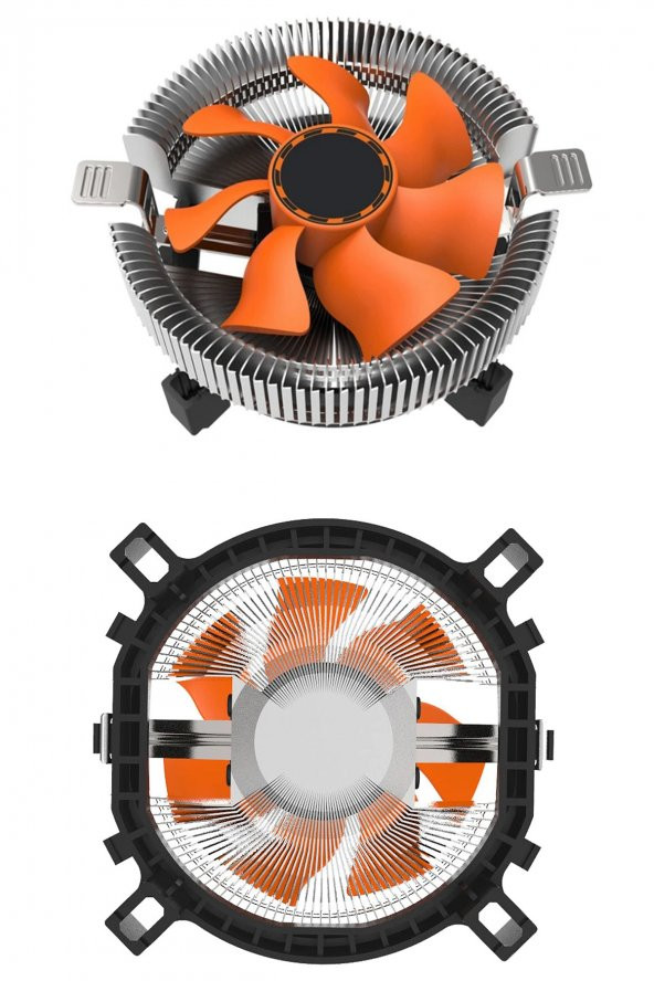 1 Ad. 3 Pinli Geçmeli 7 Yapraklı CPU Fan LGA İşlemci Soğutma Fanı 775 1155 1156 1150 1151