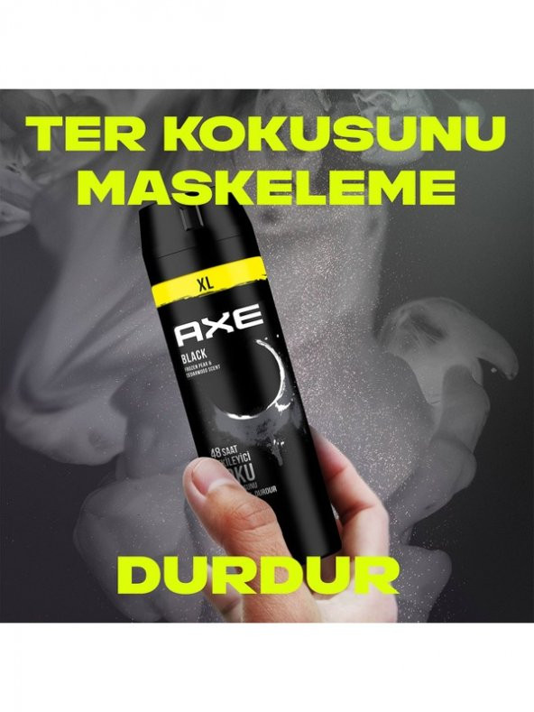 Axe Erkek Sprey Deodorant Black Xl 48 Saat Etkileyici Koku 200 Ml - Resim 5
