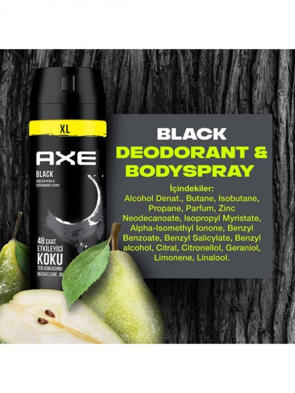 Axe Erkek Sprey Deodorant Black Xl 48 Saat Etkileyici Koku 200 Ml - Resim 7