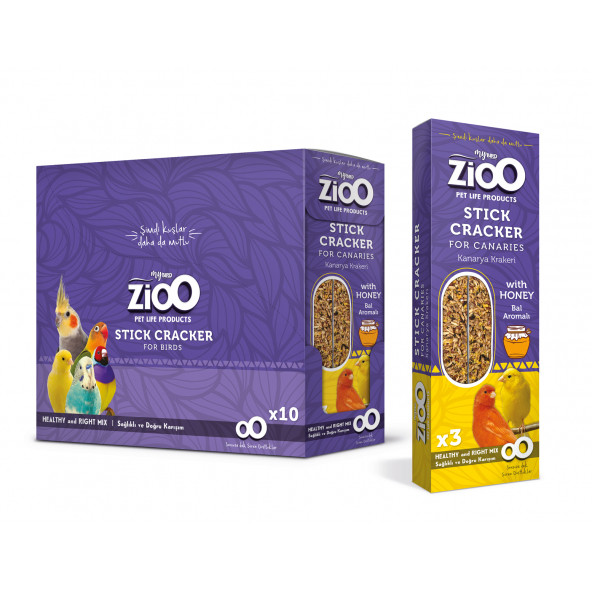 ZioO 3'lü bal aromalı kanarya krakeri