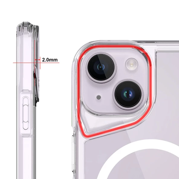 Apple iPhone 15 Plus Kılıf Magsafe Şarj Özellikli T-Max Magsafe Kapak Kılıf - 7