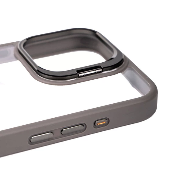 iPhone 15 Pro Max Kılıf Kamera Lens Korumalı Standlı  Klon Lensli Kapak Kılıf - Resim 2