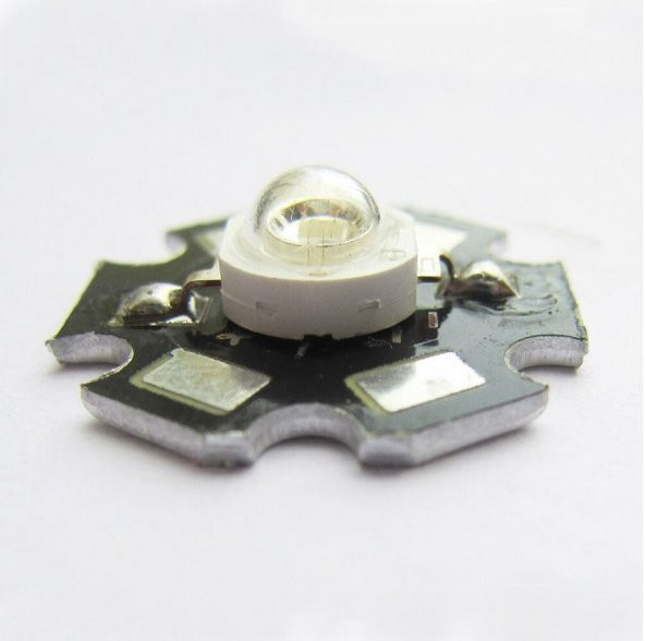 3W UV Led 395-400nm 10-15 lumen 700 mAh 3.4-3.6V 20mm PCB Yıldız Siyah Bord - 9