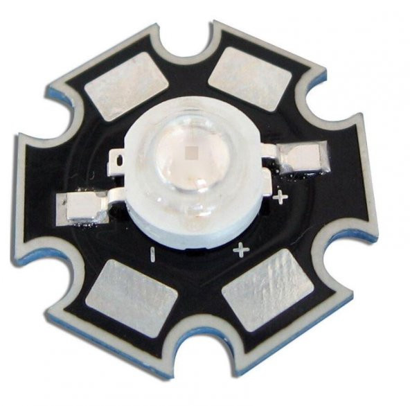 3W UV Led 395-400nm 10-15 lumen 700 mAh 3.4-3.6V 20mm PCB Yıldız Siyah Bord - 11