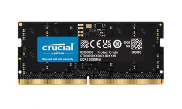 Crucial CT16G48C40S5 16GB 4800MHz CL40 DDR5 Dizüstü Bilgisayar Bellek