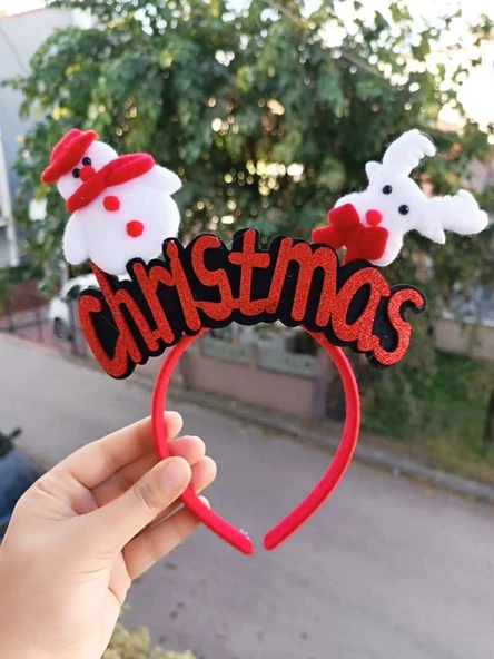 Yeni Yıl Christmas Kırmızı Yaylı Taç Çocuk Yetişkin için Uygundur - 2