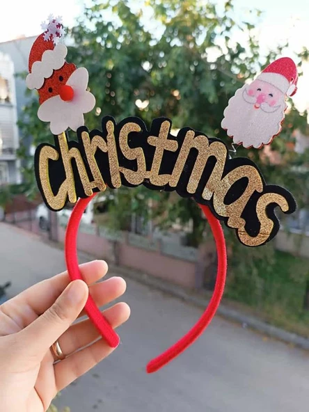 Yeni Yıl Christmas Kırmızı Yaylı Taç Çocuk Yetişkin için Uygundur - 3
