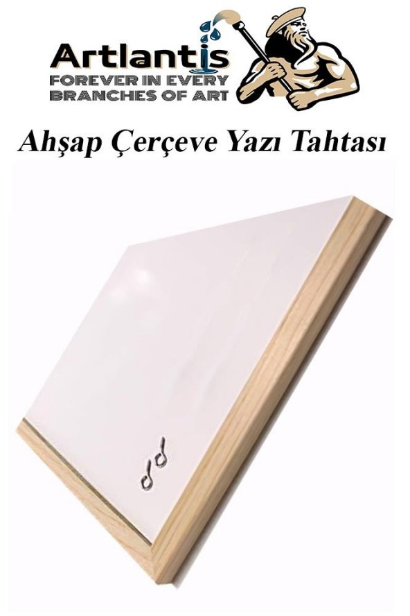 Duvara Monte Beyaz Yazı Tahtası 45x60 cm 1 Adet Yazı Tahta Kalemi ve Silgisi Laminant Yazı Tahtası Ahşap Çerçeveli Askılı Okul Ofis Büro - 3
