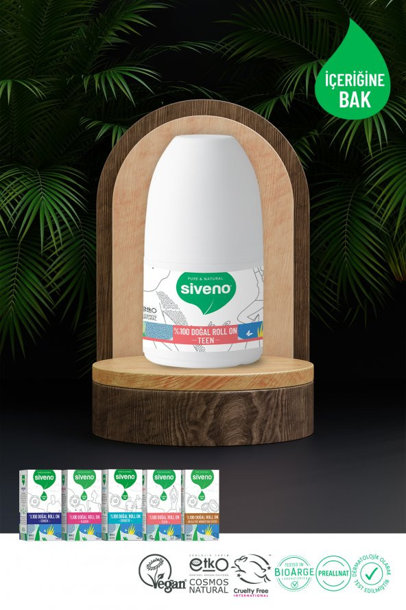 Siveno %100 Doğal Roll-On Teen Girl Genç Kız Deodorant Ter Kokusu Önleyici Bitkisel Lekesiz Vegan 50 ml - 6