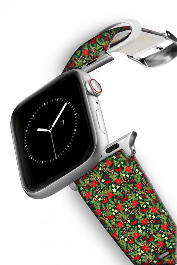 Watch Kordon 42mm 44mm 45mm 49mm Uyumlu Yılbaşı Süsleri Apple Watch Silikon Saat Kayışı - 1