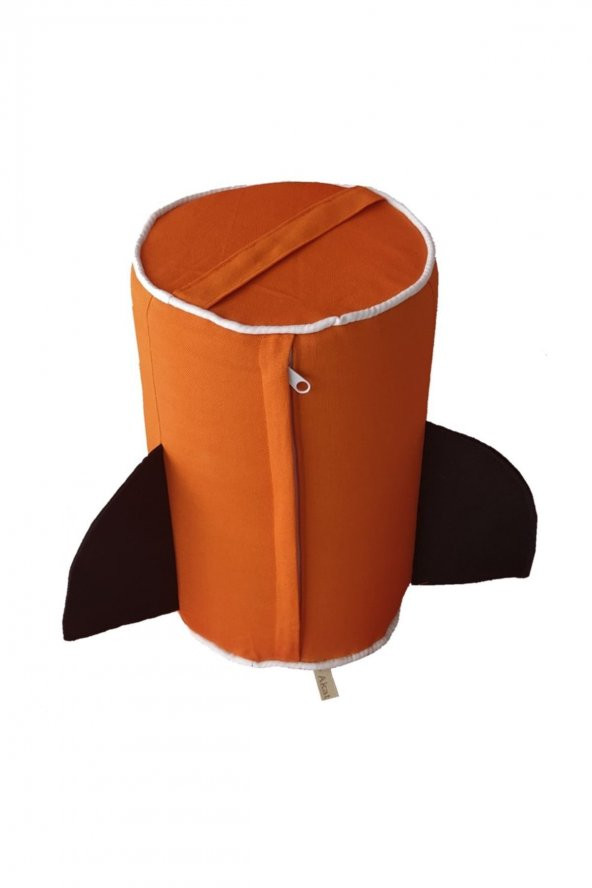 Turuncu Roket Minder - Puf (1-2 YAŞ ARASI ÇOCUK ODASI VE KREŞLER İÇİN) - Resim 2