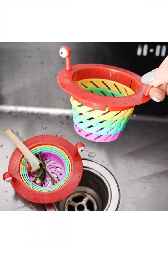 Lavabo Süzgeci Renkli 6 Kademeli Mutfak Gider Lavabo Süzgeci