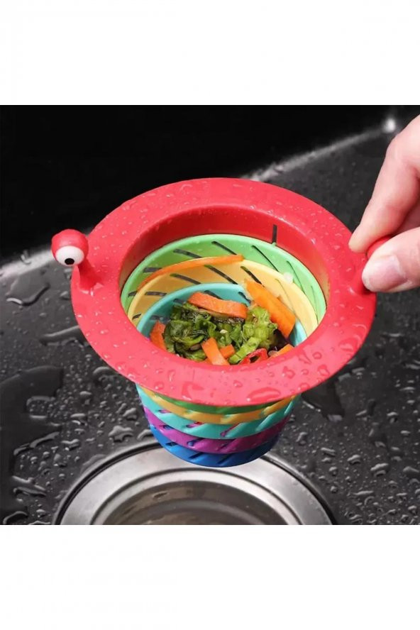 Lavabo Süzgeci Renkli 6 Kademeli Mutfak Gider Lavabo Süzgeci - 2