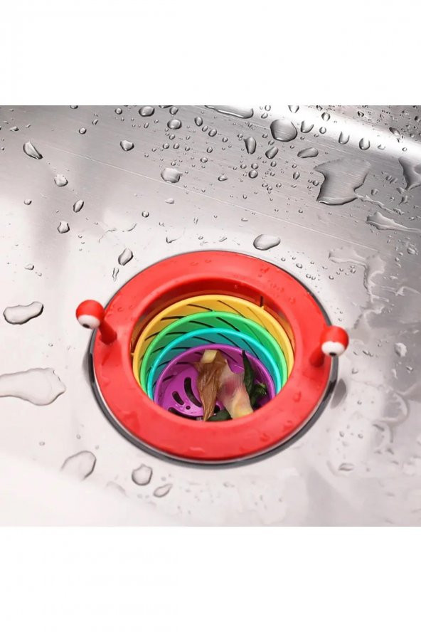 3B Trend Lavabo Süzgeci Renkli 6 Kademeli Mutfak Gider Tıpası Lavabo Süzgeci - 4