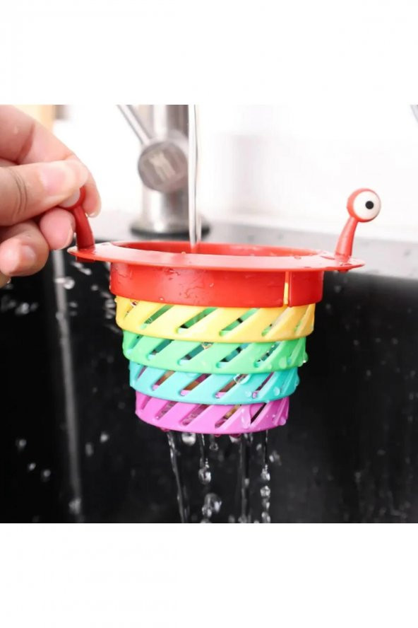 3B Trend Lavabo Süzgeci Renkli 6 Kademeli Mutfak Gider Tıpası Lavabo Süzgeci - 6