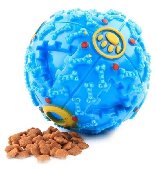 7 Cm Sesli Mama Hazneli Ve Ödül Maması Köpek Oyun Topu Oyuncağı - 11