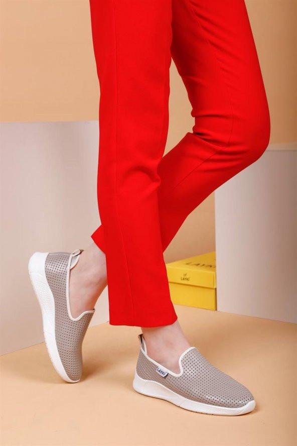 Ciragio Gri Renkli Kadın Klasik Yazlık Günlük Ayakkabı - 3