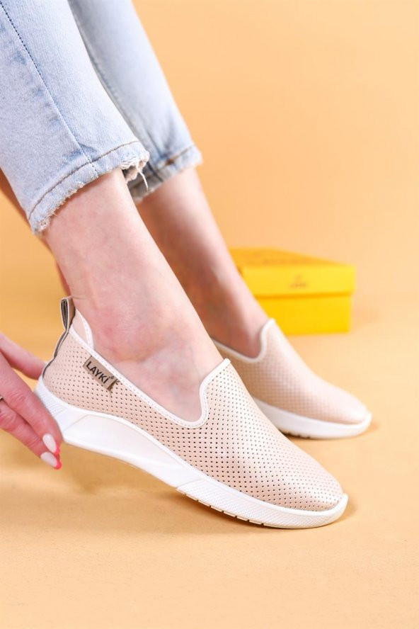 Ciragio Bej Renkli Kadın Klasik Yazlık Günlük Ayakkabı - 3