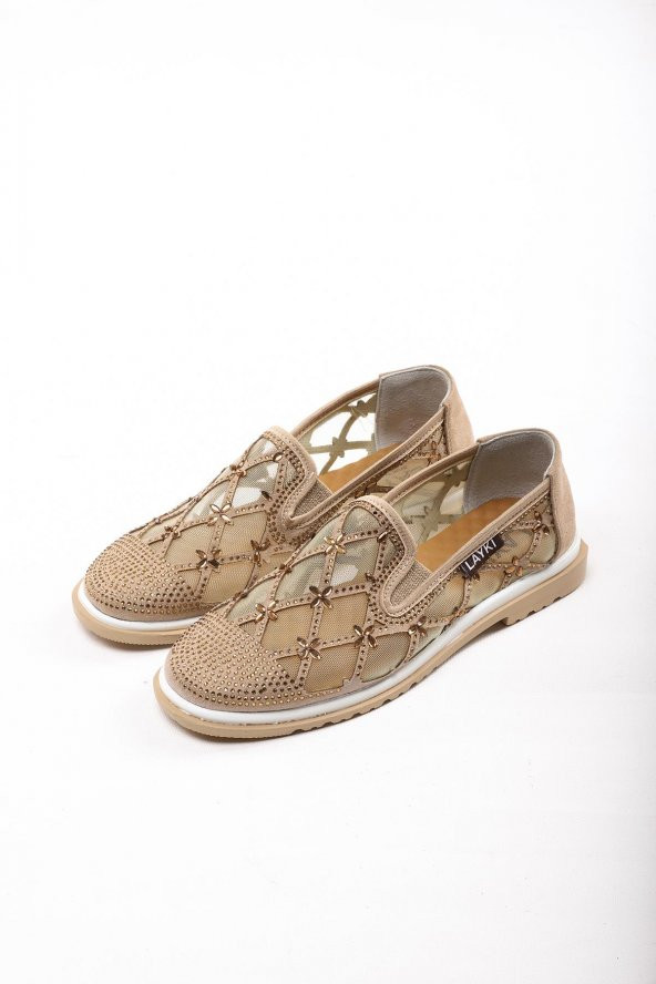 Francis Bej Renkli Taş Detaylı Kadın Günlük Klasik Ayakkabı - 4