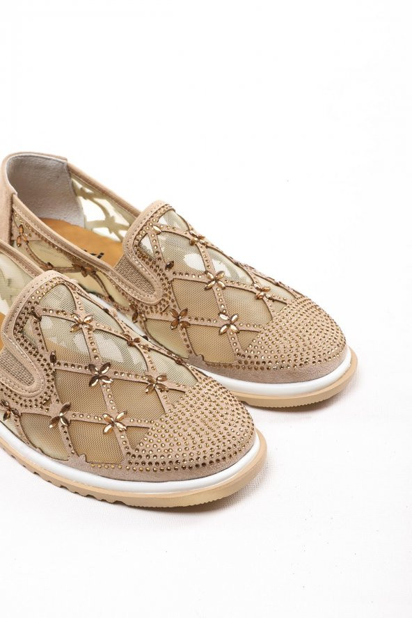 Francis Bej Renkli Taş Detaylı Kadın Günlük Klasik Ayakkabı - 5