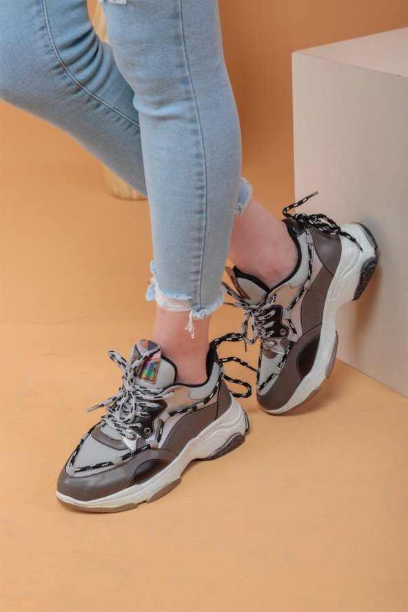 Arya Gri Renkli Kadın Spor Ayakkabı