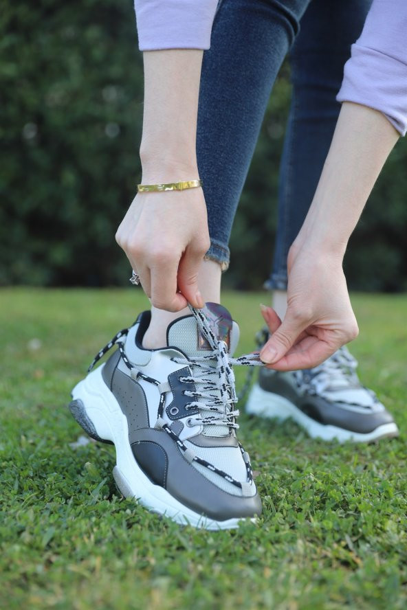 Arya Gri Renkli Kadın Spor Ayakkabı - 2