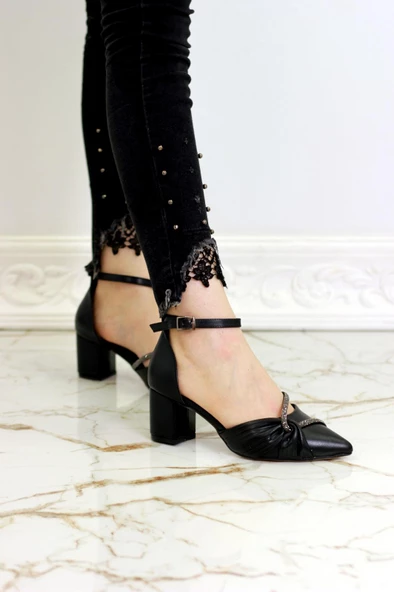 Nicola Kadın Taşlı Bantlı Topuklu Ayakkabı - 2