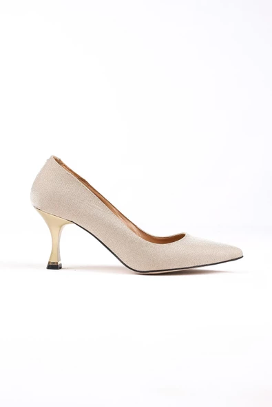 Sirella Parlak Altın Renkli Yüksek Topuklu Ayakkabı - 4