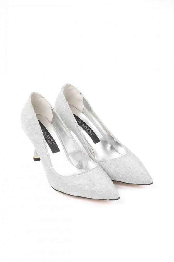 Sirella Parlak Gümüş Renkli Yüksek Topuklu Ayakkabı - 5